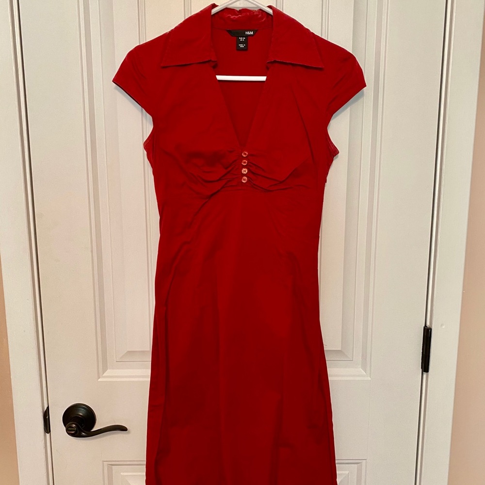 Red Cap Sleeve Dress